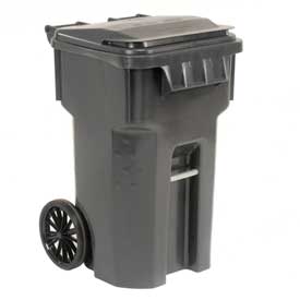 Mobile Heavy Duty Trash Container, 65 Gallon, Gray