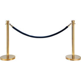 EK-D2-BL 59 in. Blue Velour Rope with Ends for Portable Gold Post