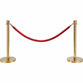 EK-D2-RD 59 in. Red Velour Rope with Ends for Portable Gold Post