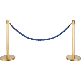 EK-S2-BL 59 in. Blue Vinyl Braided Rope with Ends for Portable Gold Post