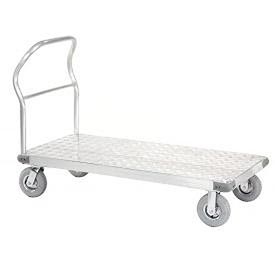 Picture of Global Industrial 232631 60 x 30 in. Aluminum Diamond Deck Platform Truck with 8 in. Pneumatic Casters - Capacity 1200 lbs