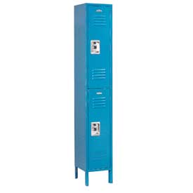 Global Industrial 968268BL 12 x 18 x 36 in. Double Tier Infinity Locker with 2 Door Assembled, Blue