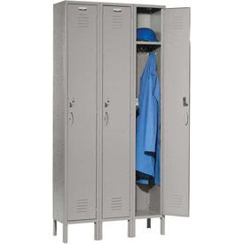 Single Tier Capital Locker with 3 Door Assembled - Gray
