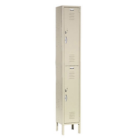 Global Industrial 652148TN 12 x 18 x 36 in. Double Tier Capital Locker with 2 Door Assembled, Tan