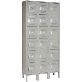 Six Tier Paramount Locker with 18 Door Assembled - Gray