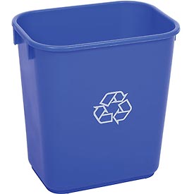 Picture of Global Industrial 1358-1 13.625 qt. Plastic Recycling Wastebasket&#44; Blue