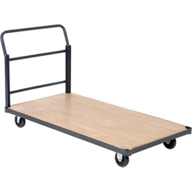 Picture of Global Industrial 241706 48 x 24 in. Steel Bound Wood Deck Platform Truck with 5 in. Polyurethane Casters&#44; Blue - Capacity 1000 lbs