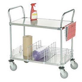 Picture of Global Industrial 184290 48 x 24 in. Nexel Stainless Steel Utility Cart 3 Shelves&#44; Chrome