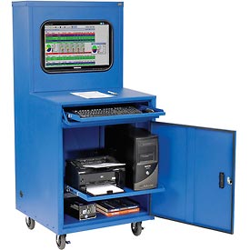Deluxe LCD Industrial Computer Cabinet with Unassembled - Blue