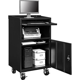 Mobile Computer Cabinet - Black