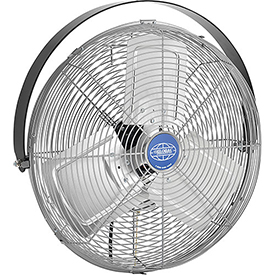 Global Industrial 294493 18 in. dia. Workstation Fan, Black, Gray & Silver