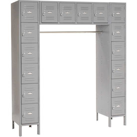 Paramount 16-Person Locker - Gray - Unassembled - Heavy-Duty Steel