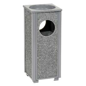 Stone Panel Trash Sand Urn - Gray - 10.25 in. Square x 24 in.