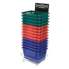 GLWSS Shopping Basket Stand Gray with Black Sign