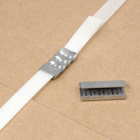 Pac Strapping Serrated Polyester Strapping Seals, 1/2" Strap Width, Silver, Pack of 1000