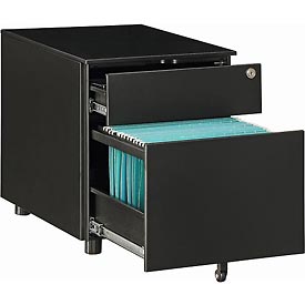 Global Industrial 694950 2 Drawer Low File Cabinet, Black