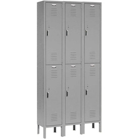 Double Tier Paramount Locker with 6 Door Assembled - Gray