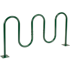 Picture of Global Industrial 652778MGN 7-Bike Wave Bike Rack with Flange Mount&#44; Green