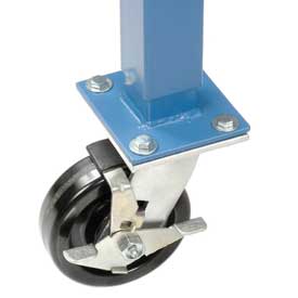 Picture of Global Industrial 253947BL 5 in. Phenolic Swivel Casters with Brakes&#44; Blue