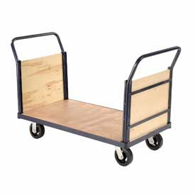 Picture of Global Industrial 241504 60 x 30 in. Euro Truck with Wood Ends & Deck&#44; Blue - Capacity 2000 lbs