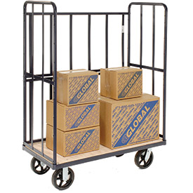 Picture of Global Industrial 585287 48 x 24 in. High End Wood Shelf Truck&#44; Blue - Capacity 1200 lbs