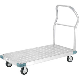 Picture of Global Industrial 232600 48 x 30 in. Aluminum Diamond Deck Platform Truck with 5 in. Rubber Casters - Capacity 1400 lbs