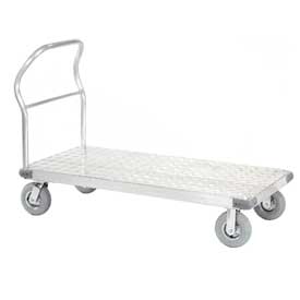 Picture of Global Industrial 232630 48 x 30 in. Aluminum Diamond Deck Platform Truck with 8 in. Pneumatic Casters - Capacity 1200 lbs