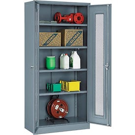 Global Industrial 270020GY 36 x 18 x 78 in. Storage Cabinet with Expanded Metal Door Unassembled, Gray -  GLOBAL INDUSTRIES