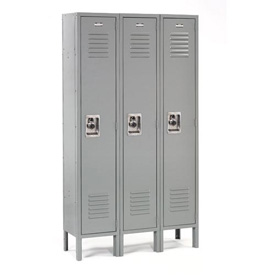 Single Tier Infinity Locker with 3 Door Assembled - Gray