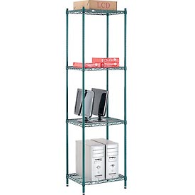 Global Industrial  24 x 18 x 86 in. Nexel Poly-Z-Brite Wire Shelving, Green