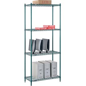 Global Industrial 18368G 36 x 18 x 86 in. Nexel Poly-Z-Brite Wire Shelving, Green
