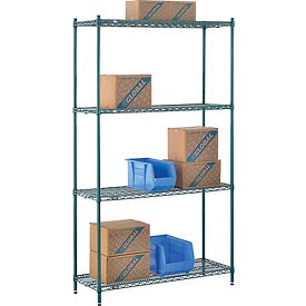 Global Industrial 18488G 48 x 18 x 86 in. Nexel Poly-Z-Brite Wire Shelving, Green
