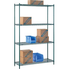 Global Industrial 18548G 54 x 18 x 86 in. Nexel Poly-Z-Brite Wire Shelving, Green