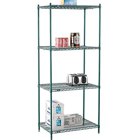36 x 24 x 86 in. Nexel Poly-Z-Brite Wire Shelving, Green