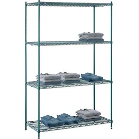 Nexel Poly-Z-Brite Wire Shelving - Green - 54 x 24 x 86 in.