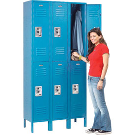 Double Tier Infinity Locker with 6 Door Ready to Assemble - Blue