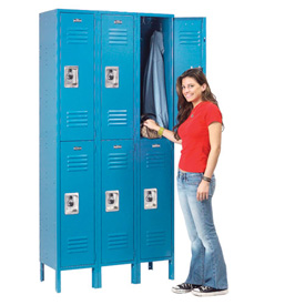 Double Tier Infinity Locker with 6 Door Ready to Assemble - Blue