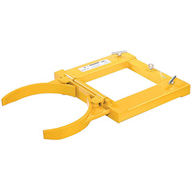 Global Industrial DG10 Single Fork Mounted Drum Gripper, Yellow - Capacity 1500 lbs