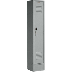 Global Industrial  Single Tier Paramount Locker with 1 Door Ready to Assemble - Gray - 15 x 18 x 72 in.