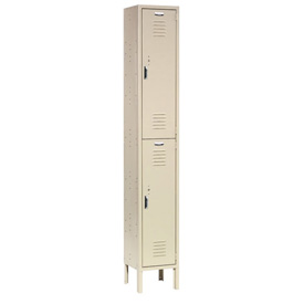 12 x 12 x 36 in. Double Tier Paramount Locker with 2 Door Ready to Assemble, Tan