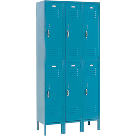 Double Tier Paramount Locker with 6 Door Ready to Assemble - Blue