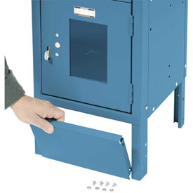 Global Industrial 652080BL 12 x 6 in. Front Base for Blue Locker, Blue