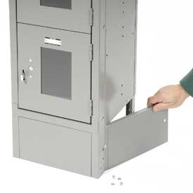 Global Industrial 652082GY 12 x 6 in. End Base for Gray Locker Pair - Left & Right