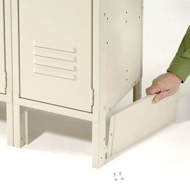 Global Industrial 652082TN 12 x 6 in. End Base for Tan Locker Pair - Left & Right