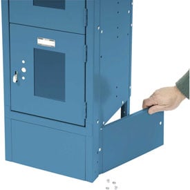 Global Industrial 652083BL 15 x 6 in. End Base for Blue Locker Pair - Left & Right