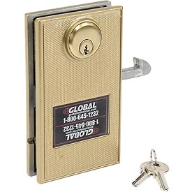 Global Industrial 603CP138 Mortise Door Lock with 2 Keys for Sliding Doors