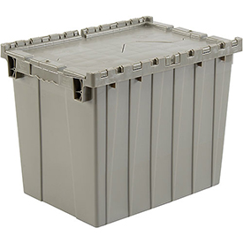 DC-2115-17 21.875 x 15.25 x 17.25 in. Plastic Storage Container with Attached Lid, Gray