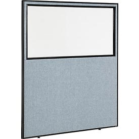 Office Partition Panel with Partial Window - Blue