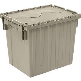 DC1813-15 Gray 18 x 13 x 15 in. Plastic Storage Container with Attached Lid, Gray