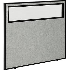 48.25 x 42 in. Office Partition Panel with Partial Window - Gray